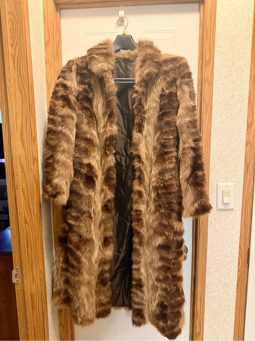 Women's Long Faux Fur Coat in Brown